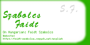 szabolcs faidt business card